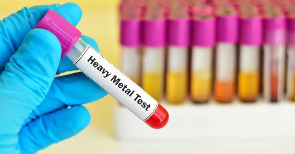 Blood Test for Heavy Metal, labelled "Heavy Metal Test". Heavy Metal Detox Australia