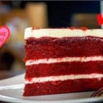 Vegan red velvet cake with heart