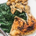 Quarter Chicken with Mushroom & Kale