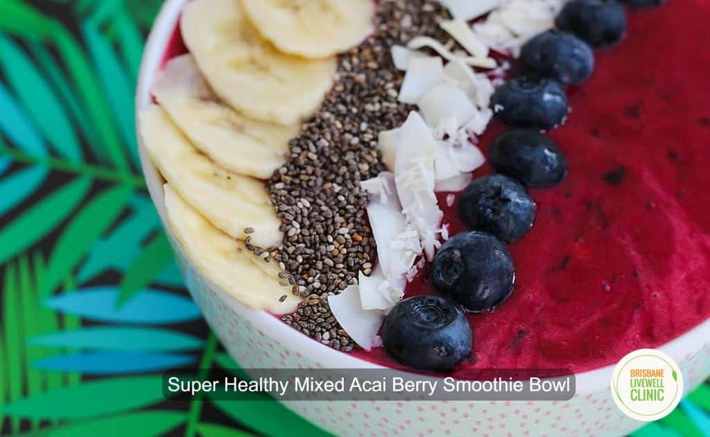 Super Healthy Mixed Acai Berry Smoothie Bowl