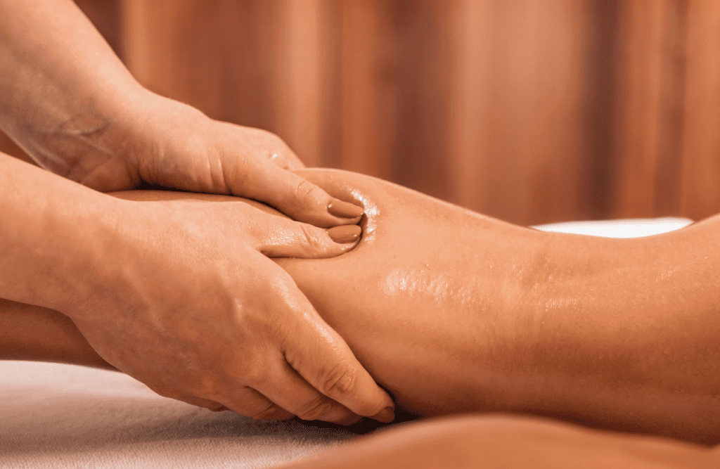 Try Lymphatic Drainage Massage Brisbane | Make Lymphatic Drainage Brisbane Your 2025 Secret! 1 Massage therapist massaging the leg of a female client. Lymphatic Drainage Massage. Brisbane Livewell Clinic