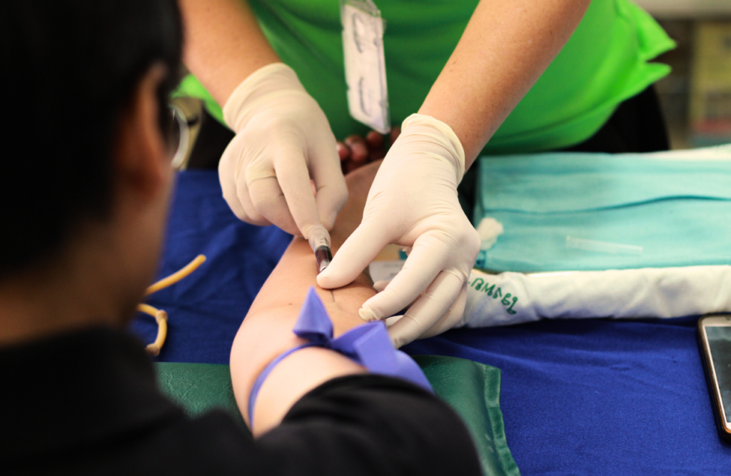 Person having a bood test. Food Intolerance Testing. Brisbane Livewell Clinic
