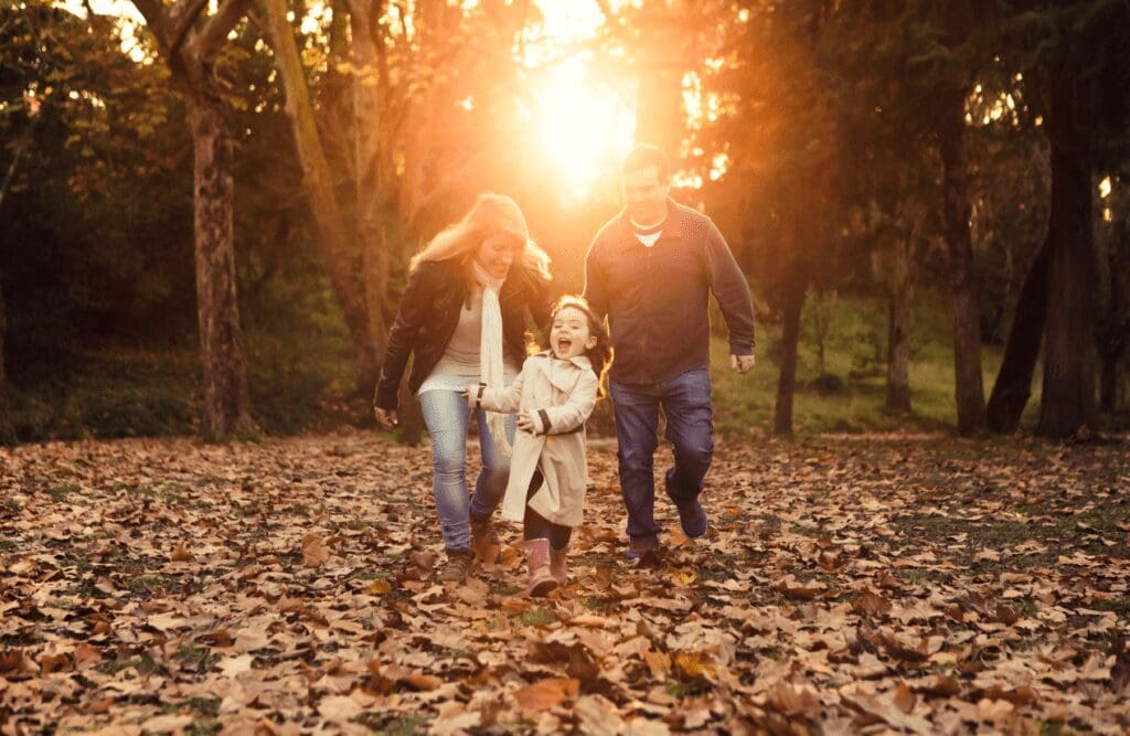 Family enjoying the fall season. Hypnotherapy and Weight loss does it work. Brisbane Livewell Clinic