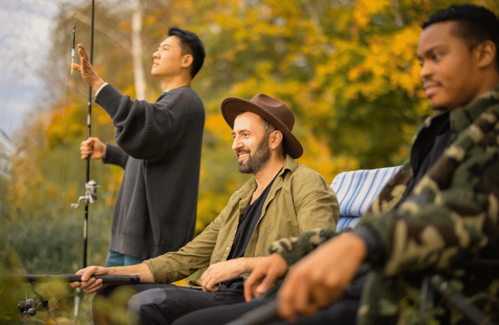 Men fishing in the river. Naturopath for Men's Health. Professional Bowen Therapy. Brisbane Livewell Clinic